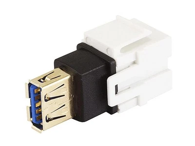 Keystone Jack - Adaptador acoplador USB 3.0 A hembra a hembra, tipo empotrado - blanco Foto 1 de 2