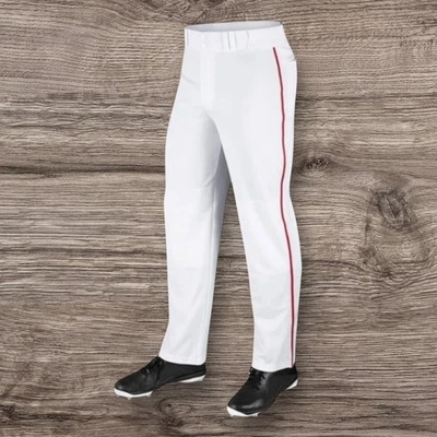 CHAMPRO MVP Youth Open Bottom Baseball Pants White Red Braid XL ~ NWT - Image 1 of 4