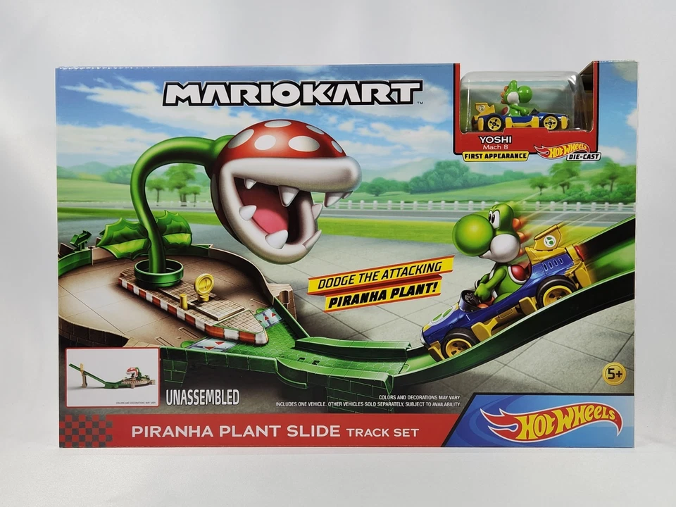 Juego Mattel Hot Wheels Nintendo Mario Kart Piranha Plant Slide 2018 Foto 1 de 4