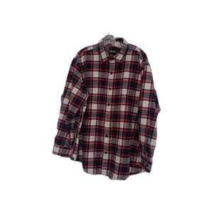 Orvis Flannel XXL 2xl 100% Cotton Red Mens Perfect FLannel Leather Trim - Picture 1 of 10