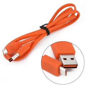 Sleek Orange USB Flat Charger Cord Designed for JBL Flip and Pulse Speakers - Zdjęcie 1 z 7