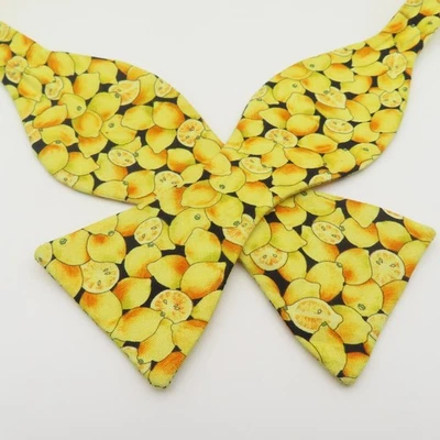 Галстук-бабочка Heart & Sew желтый черный лимоны ширина 2,5 дюйма самостоятельный галстук хлопок - Изображение 1 из 4