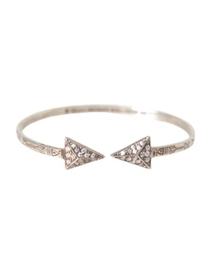 Nialaya Arrow Crystal 925 Silver Bangle Bracelet Women's Women Authentic - Image 1 of 4