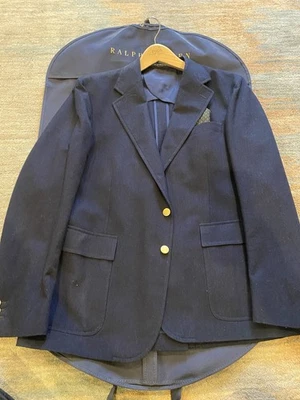 RALPH LAUREN RRL DOUBLE RL Tailoring Co Navy Sport Coat Blazer Jacket 46R wool - Image 1 of 4