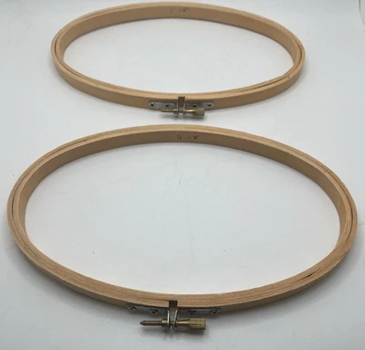 Wooden Embroidery cross stitch Quilt Hoop Frame OVAL 9 x 5"  Taiwan Quality - Image 1 of 4