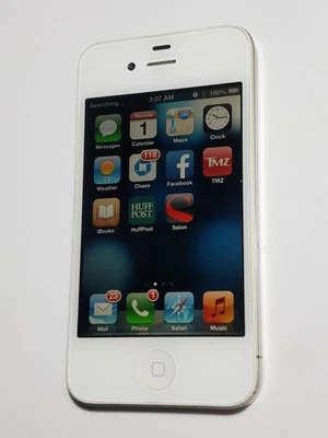 Apple iPhone 4 GSM At&t Rare Collectors Cell Phone 8GB 6.0.1 White Smartphone - Image 1 of 4
