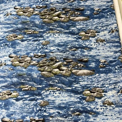 Timeless Treasures Nature-C 4953 Cotton Fabric Water Rocks 3yds 7 Inches - Image 1 of 4