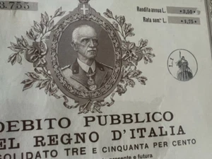 🔴 REGNO ITALIA debito pubblico rendita annua Roma 1943 quadro cornice ORIGINALE - Foto 1 di 14