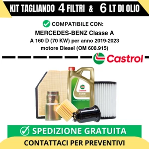 Tagliando per MERCEDES-BENZ Classe A A 160 D 70 kw - 6 Lt di Castrol + 4 Filt... - Foto 1 di 2