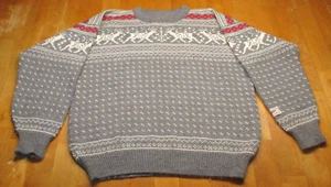 Dale Of Norway Sweater - Size L Mens - Wool Gray Reindeer Pattern Knit - Picture 1 of 7