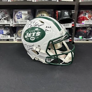 Wayne Chrebet Autographed Jets Old School White Speed Authentic Helmet JSA COA - Picture 1 of 7