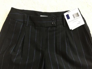 Neu mit Etikett Liz Claiborne gefütterte Damenhose schwarz/königsblau gestreift ─ Größe 6 UVP 119 $ - Bild 1 von 7