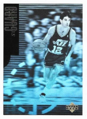 1995-96 Upper Deck John Stockton Utah Jazz Hologram Basketball Card #H8 HOF - Image 1 of 2