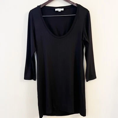 Camisa de vestir negra de manga larga Amour Vert suéter elástico espalda abierta talla pequeña Foto 1 de 4