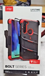 ZIZO BOLT SERIES Case For Motorola MOTO G With Glass, Holster, Clip (Black/Red) - Picture 1 of 2
