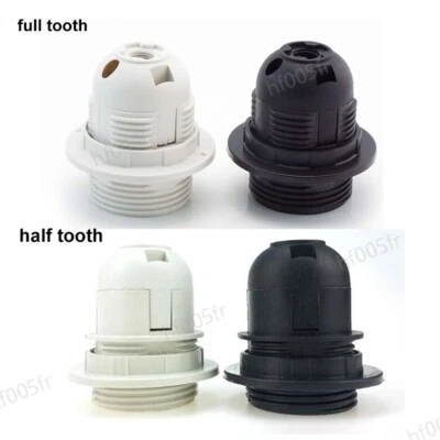 5PC E27 Light Bulb Base Screw Lamp Holder Pendant power Socket Lampshade White - Image 1 of 4