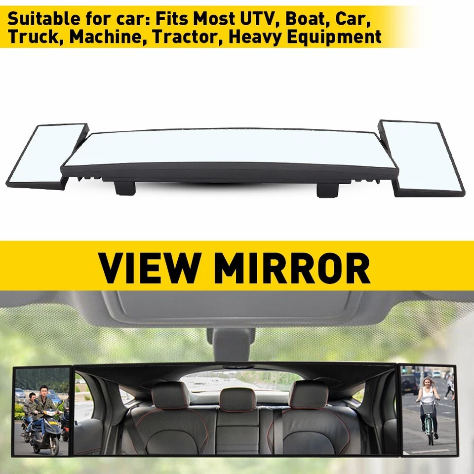390M Extension Car Interior Rear Mirror View Rearview Wide Angle Blind Spot Long - Image 1 of 4