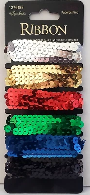 The Paper Studio RIBBON Sequin Trim 1/4'' - PRIMARY - 6 yds - Image 1 of 2