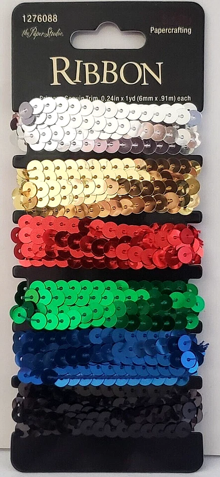 The Paper Studio RIBBON Sequin Trim 1/4'' - PRIMARY - 6 yds - Image 1 of 2
