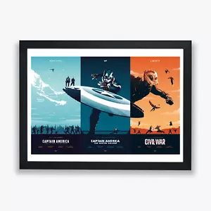 Póster/impresión artística de la película de la trilogía Capitán América - Imagen 1 de 3