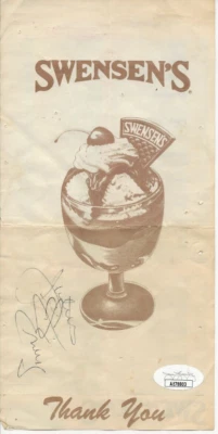 Julius Erving REAL SIGNED Swenson's Ice Cream Receipt JSA COA Basketball Dr. J - Image 1 of 3