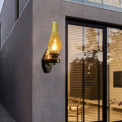 Aplique de pared retro lámpara antigua interior accesorio de linterna rústica vintage Foto 1 de 4