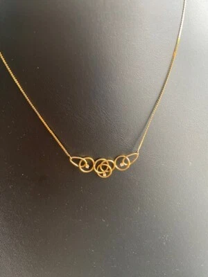 ELEGANTE COLLAR ITALIANO DE DIAMANTES DE ORO AMARILLO DE 14K Foto 1 de 4