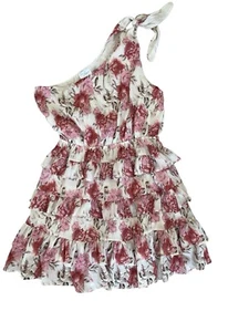 Floral One shoulder Mini Dress Aiyana Size 6 multi-color - Picture 1 of 5