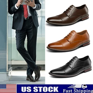 Bruno Marc Men's Classic Modern Formal Oxford Lace Up Dress Working Shoes - Picture 1 of 18