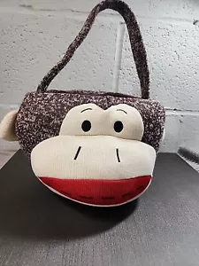 Dan Dee Sock Monkey Tote Bucket Carry Tote 10" x 6" Halloween tote? Basket - Picture 1 of 5