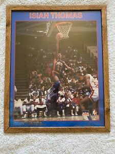 Starline (1988) NBA Detroit Pistons Isiah Thomas Poster with Glass Frame 19 X 15