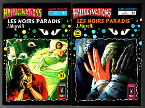 LOT HALLUCINATIONS n°1-2 # MURELLI - LES NOIRS PARADIS # 1981 COMICS POCKET