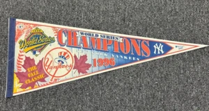 Vintage 1996 WinCraft MLB New York Yankees World Series Champions Pennant Flag - Picture 1 of 4