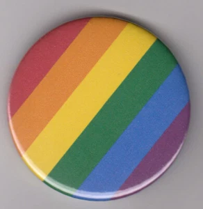 Rainbow Pride badge - LGBTQ+ pin button to support gay lesbian trans rights - Picture 1 of 1