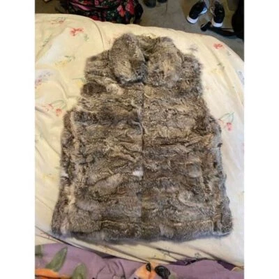 Surell Women's Medium/Large 100% Rabbit Fur Vest Full Zipper - Image 1 of 4