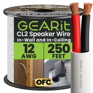 12/2 Lautsprecherkabel (250 Fuß) 12 AWG Stärke-in Wand Audio Lautsprecherkabel Kabel/... - Bild 1 von 7