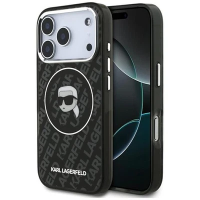 Custodia Karl Lagerfeld Magsafe IPHONE 17 Pro Plastica Nero Trasparente Logo - Immagine 1 di 4