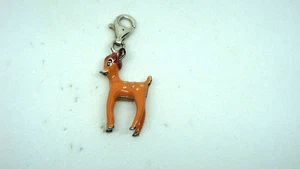 VINTAGE DISNEY STERLING SILVER ENAMEL 3D BAMBI DEER CHARM PENDANT - Picture 1 of 6