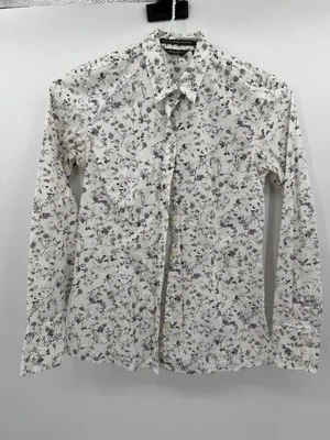 Eddie Bauer Women’s Blouse Top XS Purple Floral Stretch Wrinkle Resistant Foto 1 de 4