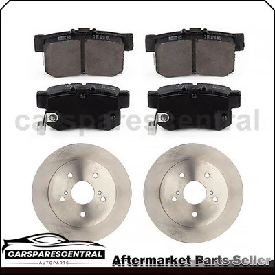 Rear Rotors Ceramic Brake Pads Fits 2007 2008 2009 2010 2011 2012 Suzuki SX4 - Image 1 of 4