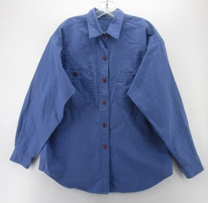 VINTAGE Patagonia Top Women XL Blue Button Up Shirt Brushpopper Shacket Chore - Picture 1 of 10