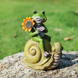 Fugarine Outdoor Resin Snail & Frog Statue Garden Decor Patio Lawn Sculpture - Picture 1 of 12