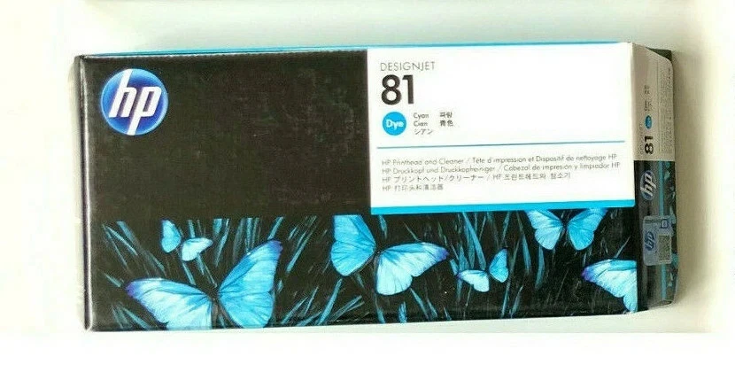 NEW GENUINE 81 HP Cyan Dye Printhead/Cleaner Exp. 07-2019 - C4951A - Image 1 of 1