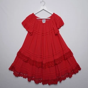Muche et Muchette Red Trapeze Off Shoulder Dress Size XS/S - Picture 1 of 8