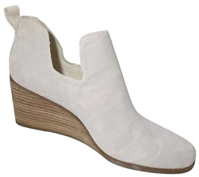 Botín de cuña TOMS para mujer talla 11 estampado de camuflaje gamuza cuero nuevo con etiquetas beige gris Kallie Foto 1 de 4