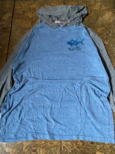 Salt Life T-Shirt Hoodie Herren XL Langarm grau blau leicht Beutel - Bild 1 von 5