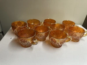 HERMOSA TAZA PERFORADORA 474 CRISTAL CARNAVAL CALÉNDULA IMPERIAL Lote de 9 vasos - Imagen 1 de 6