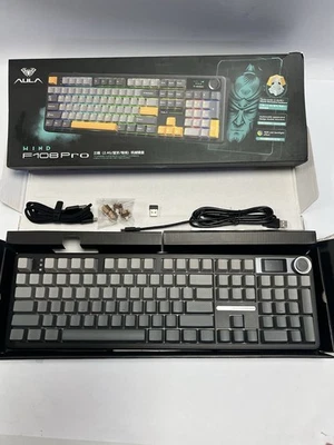 AULA F108 PRO Wireless Mechanical Gaming Keyboard with Screen&Knob,Hot Swappable - Image 1 of 4