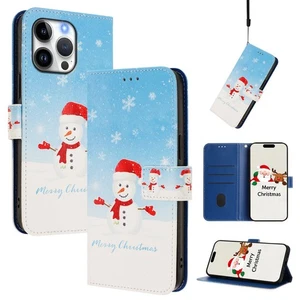 For Motorola Infinix Christmas Card Wallet Case Gift Bag Flip Stand Phone Cover - Picture 1 of 13
