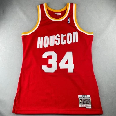 Houston Rockets Jersey M Red Mitchell & Ness Swingman HWC Hakeem Olajuwon 34 NEW - Image 1 of 4